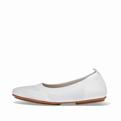 Fitflop Women's ALLEGRO Airyknit Ballet Flats - White, BI6804127